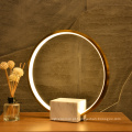 Novo design de fábrica em mármore, ouro e círculo de metal, abajur de mesa para hotel